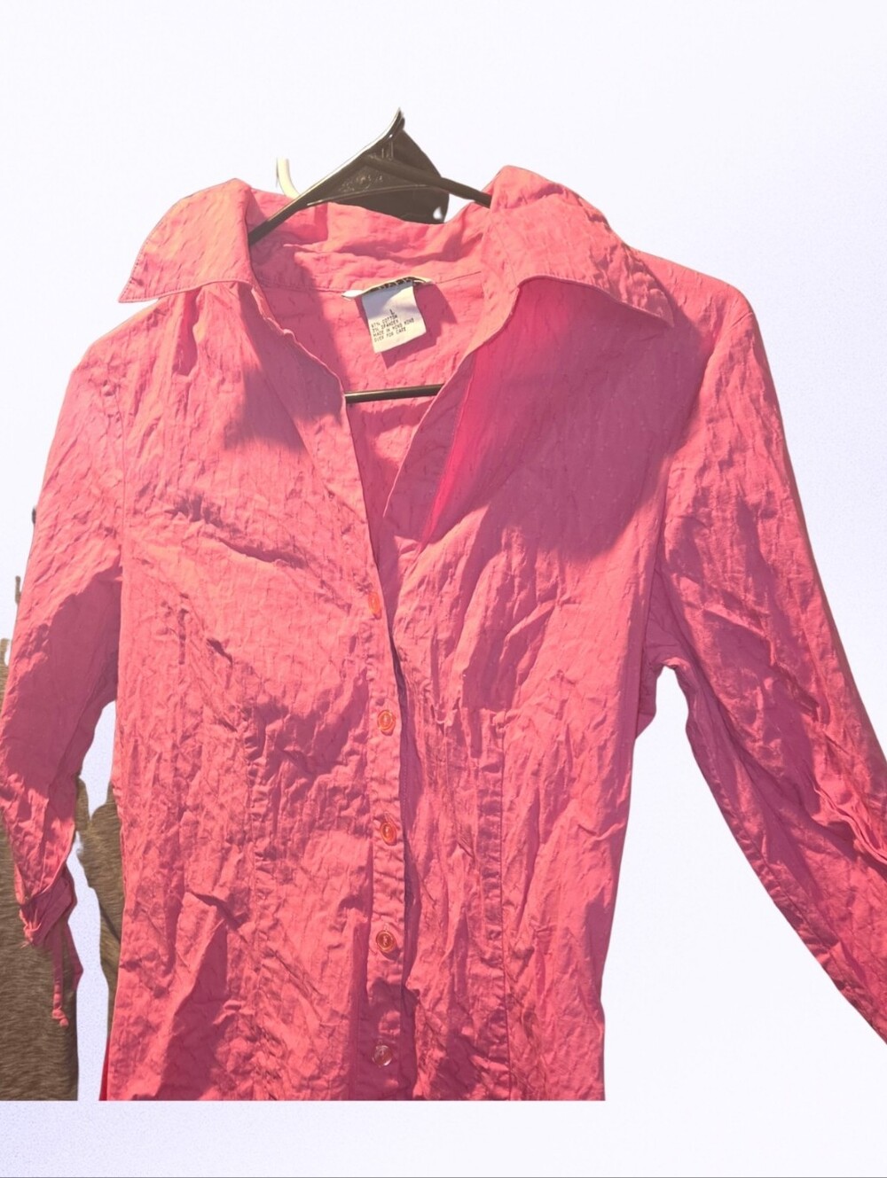 A. Byer Pink  Top - Collared Button Stylenk